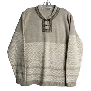 Vintage Hasting & Smith Nordic Wool Blend Sweater Unisex S Beige‎ Scandinavian